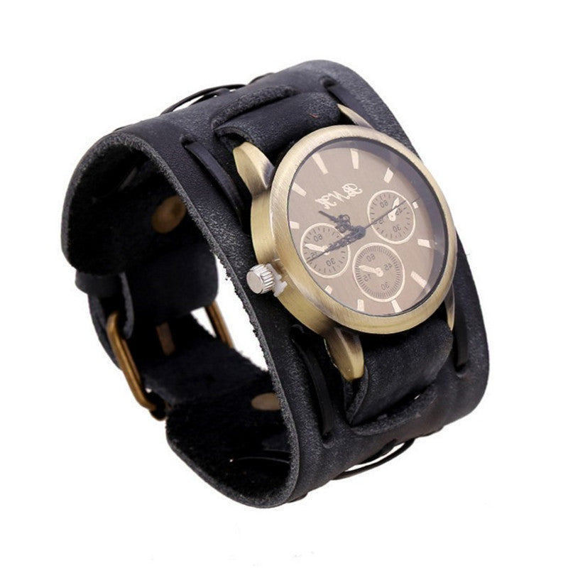 Accessories Foreign Trade Watches Retro Cowhide Watches Punk Watches Men'S Wrist Watches