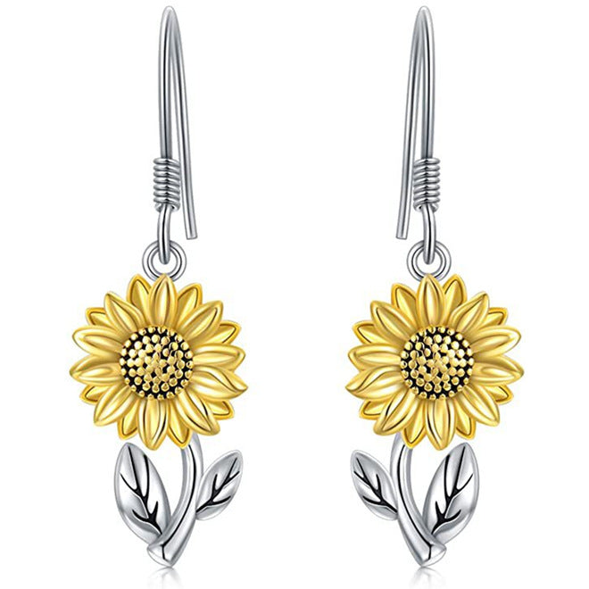 Cute Lady Animal Bee Sunflower Heart Earrings