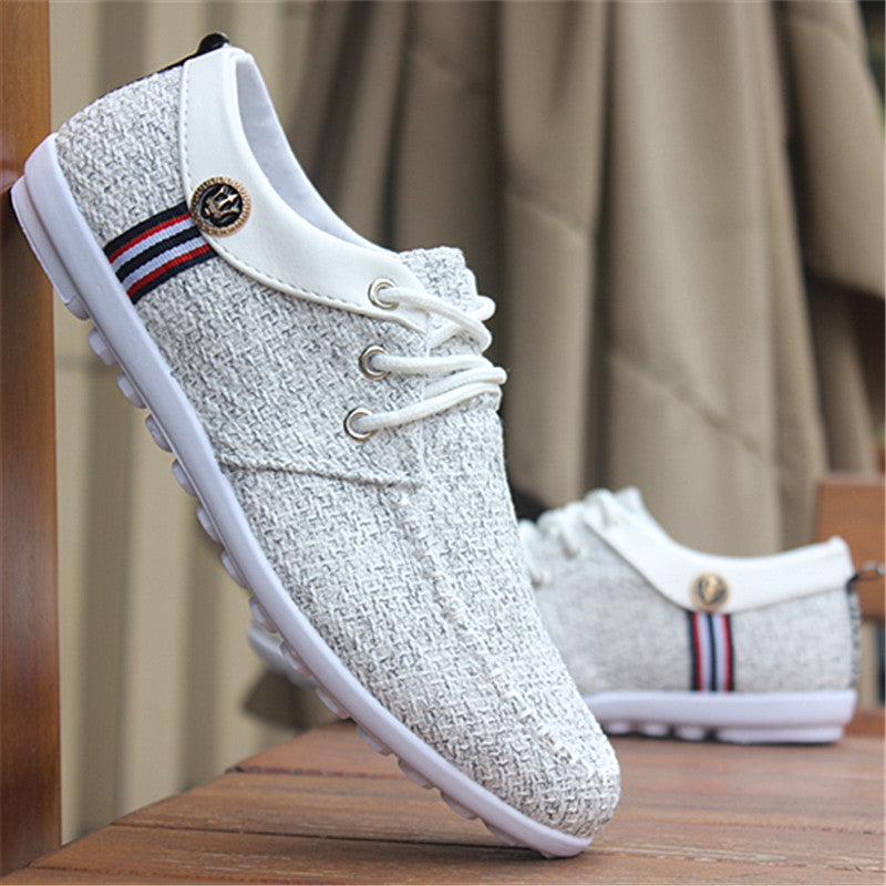 2024 Solid Color Non-slip Men Driving Shoes Spring Autumn New Leather Breathable Men's Peas Shoes British Casual Sneakers