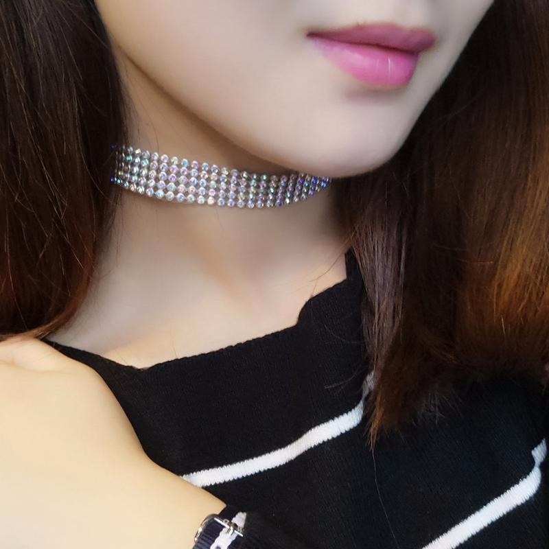 Fashion Women Full Crystal Rhinestone Choker Necklace Wedding Jewelry Chokers Necklaces For Women