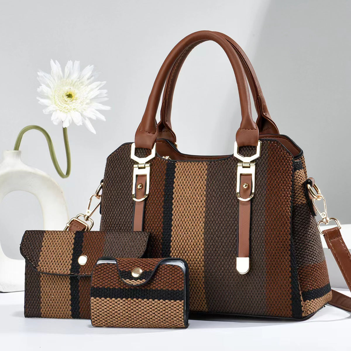 Crossbody Large Capacity New Son And Mother Canvas Contrast Color Handbags