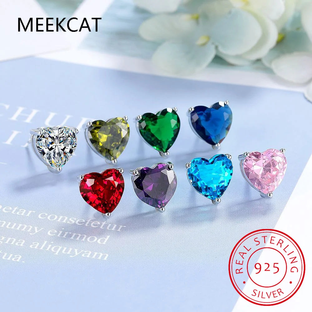 1CT 2CT 4CT Heart Cut Moissanite Stud Earrings for Women Luxury Quality Lab Diamond S925 Sterling Silver Bride Jewelry