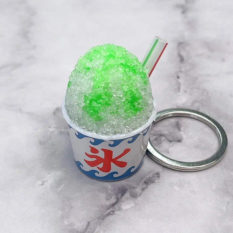 Cute Smoothie Keychain New Creative Simulation DIY Ice Sands Food Toy Model  Keyring Car Phone Bag Pendant Ornament Gift Trinket