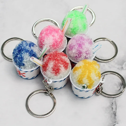 Cute Smoothie Keychain New Creative Simulation DIY Ice Sands Food Toy Model  Keyring Car Phone Bag Pendant Ornament Gift Trinket