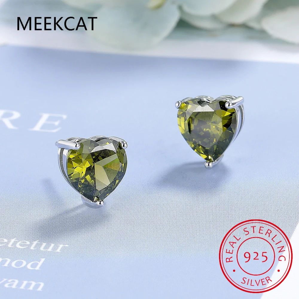 1CT 2CT 4CT Heart Cut Moissanite Stud Earrings for Women Luxury Quality Lab Diamond S925 Sterling Silver Bride Jewelry