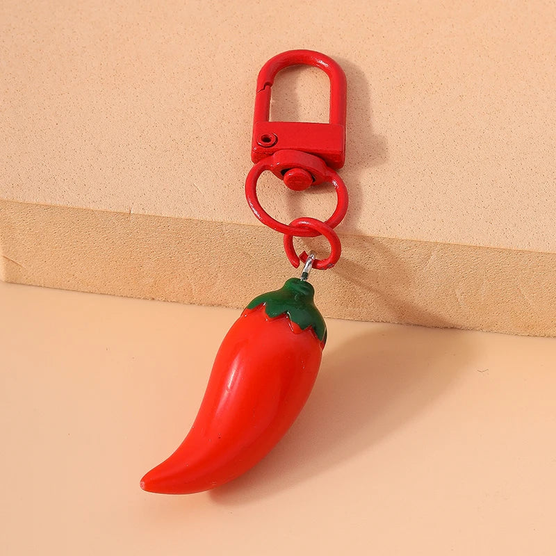 Cute Food Pepper Keychain for Car Key Souvenir Gifts for Women Men Handbag Hanging Keyrings Accessories DIY Jewelry Gifts