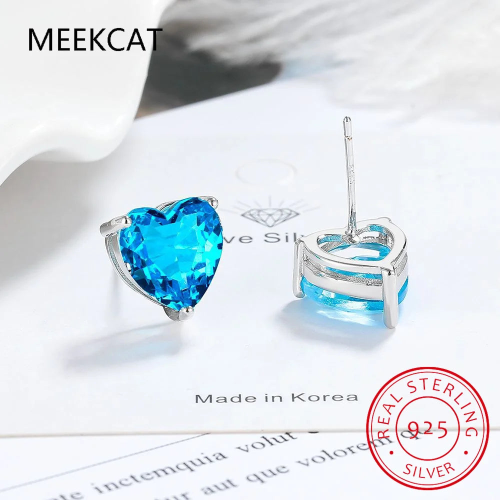 1CT 2CT 4CT Heart Cut Moissanite Stud Earrings for Women Luxury Quality Lab Diamond S925 Sterling Silver Bride Jewelry