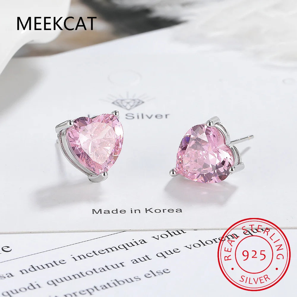 1CT 2CT 4CT Heart Cut Moissanite Stud Earrings for Women Luxury Quality Lab Diamond S925 Sterling Silver Bride Jewelry