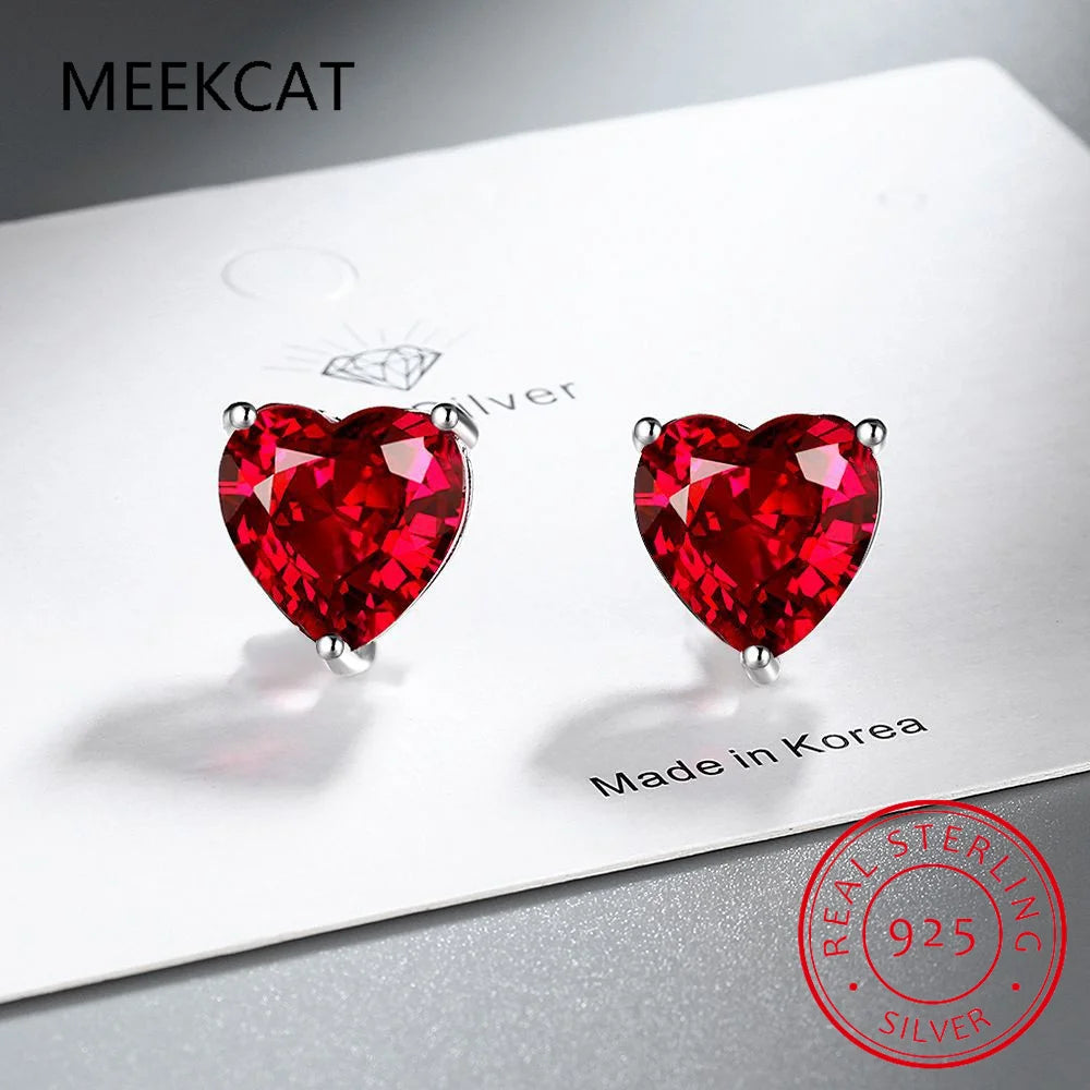 1CT 2CT 4CT Heart Cut Moissanite Stud Earrings for Women Luxury Quality Lab Diamond S925 Sterling Silver Bride Jewelry