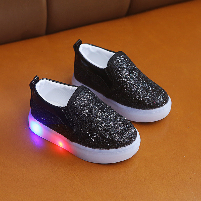 Kids Led Sneakers Lighted Baby Toddler Sneakers Sequin Girl Light Shoes