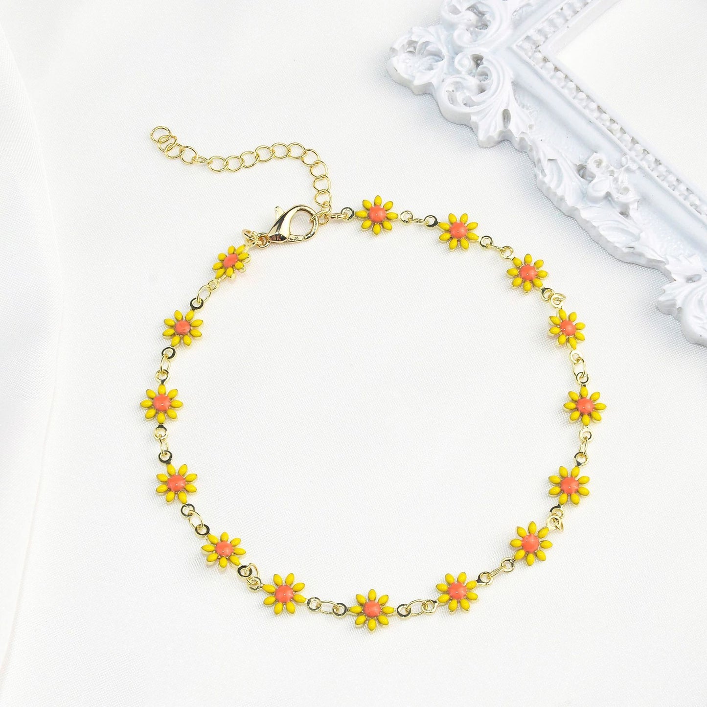 Little Daisy Anklet Ankle Ring Personality Simple Girl High-grade Fresh Graceful And Fashionable Ornament