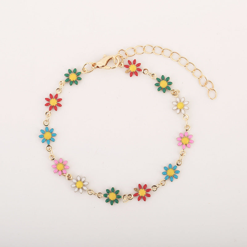 Little Daisy Anklet Ankle Ring Personality Simple Girl High-grade Fresh Graceful And Fashionable Ornament