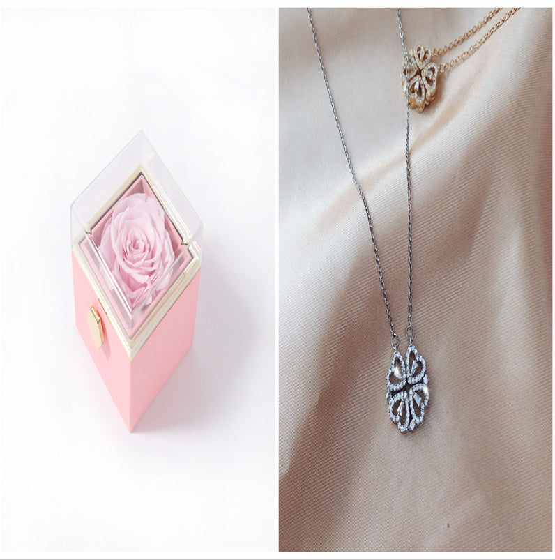 Explosive Style Detachable Deformed Four-leaf Clover Necklace For Women A Multi-wearing Zircon Small Love Short Clavicle Chain