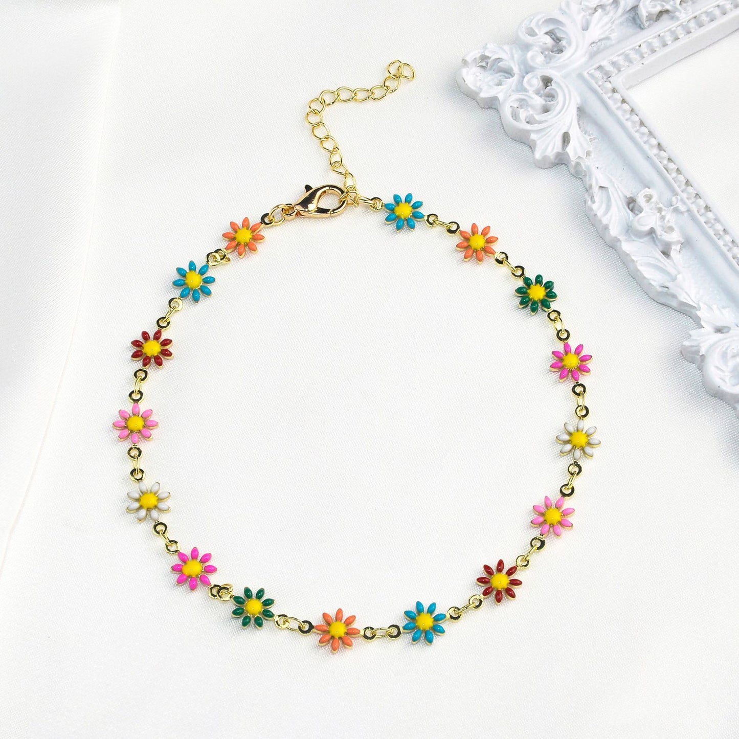 Little Daisy Anklet Ankle Ring Personality Simple Girl High-grade Fresh Graceful And Fashionable Ornament